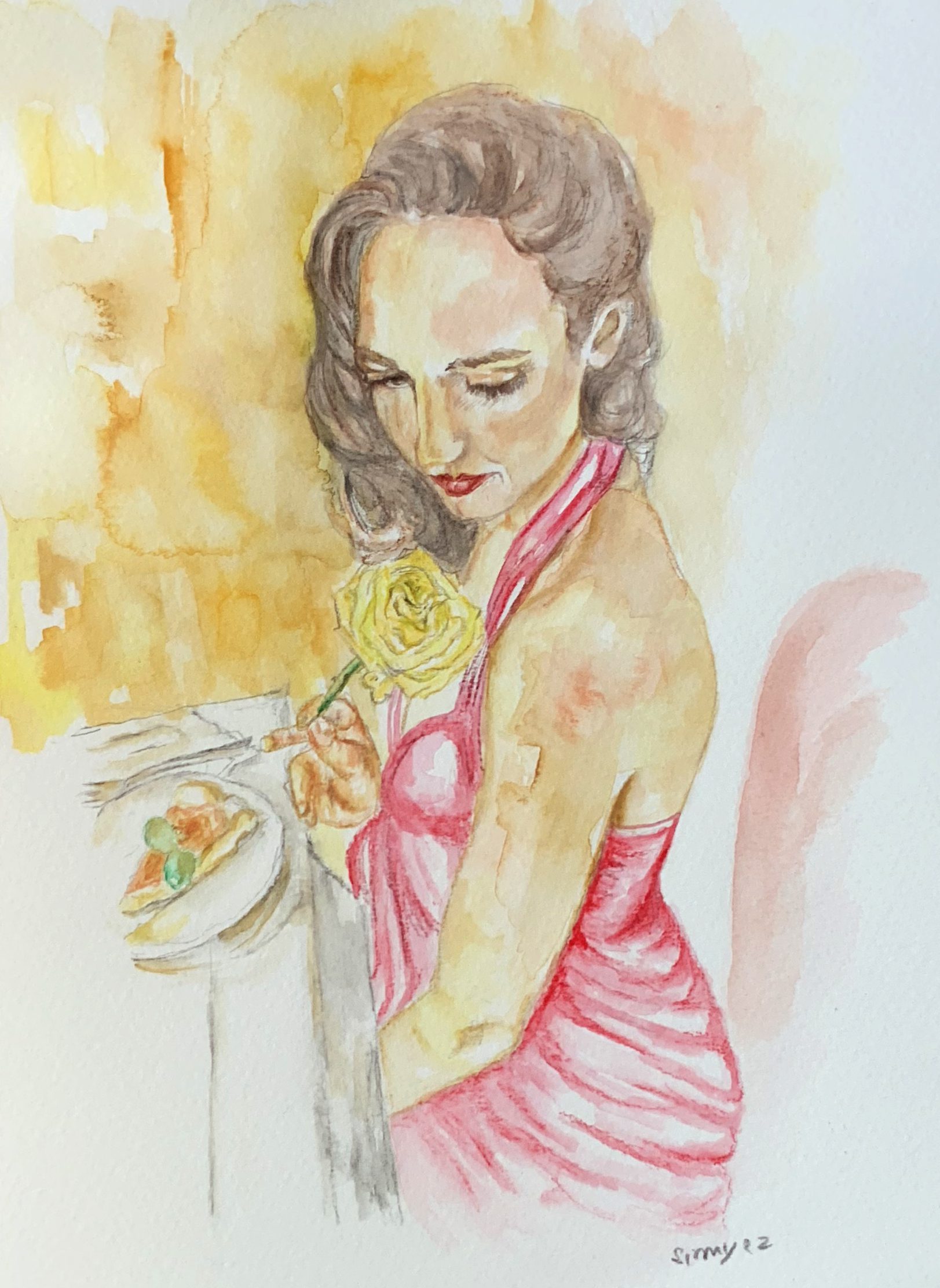 quadro "una rosa a merenda"